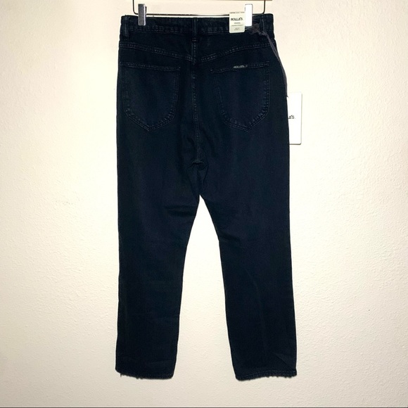 Rolla's Original Cropped High Rise Distressed Straight Leg Jeans Black 29 - Picture 7 of 8